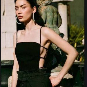 Cult Gaia Simone Top Black Large NWOT